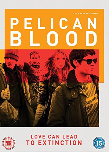 Pelican Blood" DVD cover featuring four people against an orange and red background.