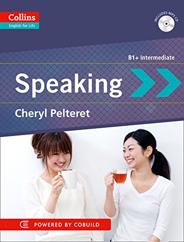 Book cover: “Speaking B1+” with two women holding drinks.
