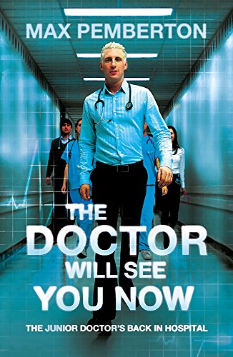 Book cover featuring a doctor walking down a hospital corridor.