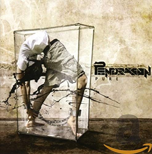 CD cover: person in a cage, splattered paint, "Pendragon - Pure" text.