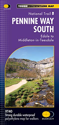 Pennine Way South trail map cover featuring a rocky hillside and stream.
