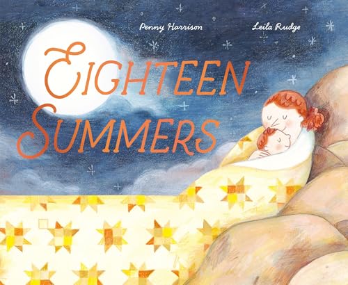 Book cover: mother and baby under a starry night sky.