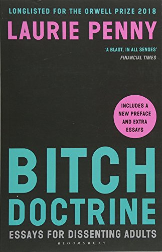 Book cover: “Bitch Doctrine” by Laurie Penny, teal text on dark background.