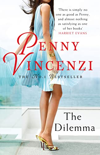Book cover: "The Dilemma" by Penny Vincenzi, featuring a woman in a blue dress.