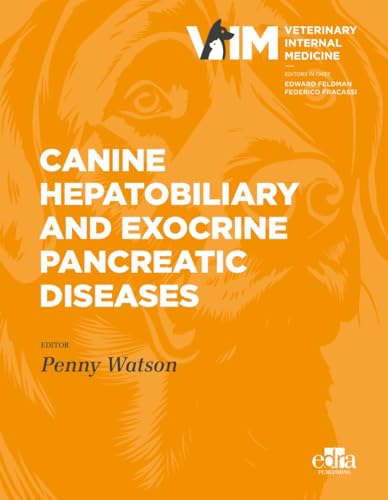 Book cover: “Canine Hepatobiliary and Exocrine Pancreatic Diseases” with dog portrait.