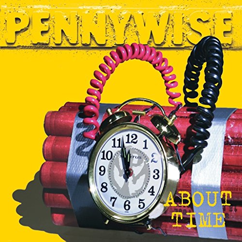 "Album cover featuring an alarm clock on dynamite sticks with coiled phone cords."