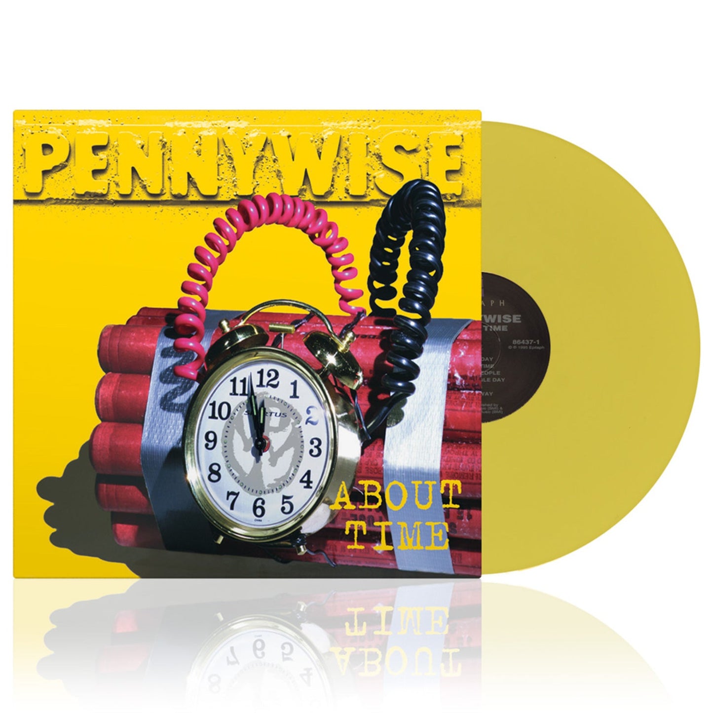 Pennywise "About Time" vinyl record with bomb and clock cover art.