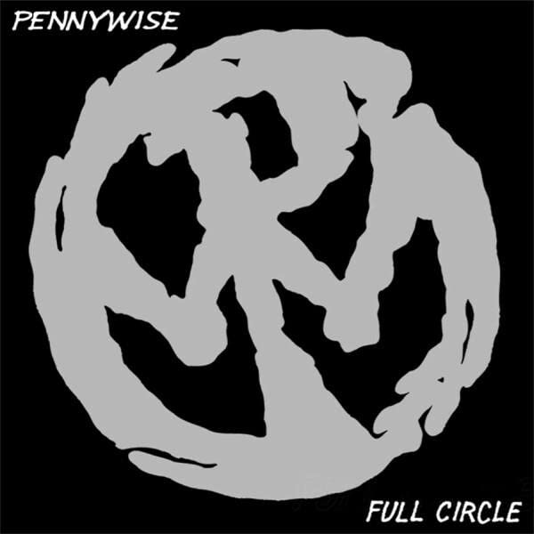 Pennywise "Full Circle" CD cover: gray, abstract figure on black background.