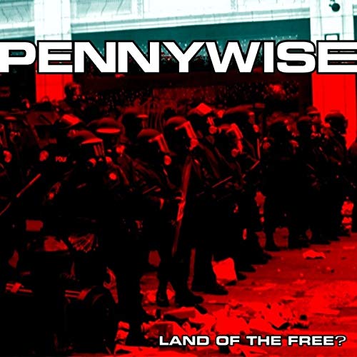 Album cover showing riot police in red lighting with Pennywise text at the top.