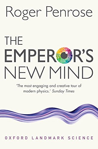 Book cover for The Emperor's New Mind by Roger Penrose with a stylized eye graphic.