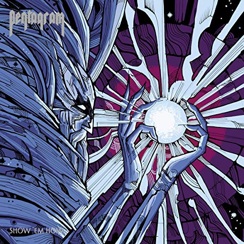Album cover for Pentagram’s “Show ‘em How” with skeletal hand and light.