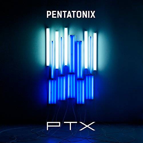 Pentatonix “PTX” album cover with blue illuminated light tubes.