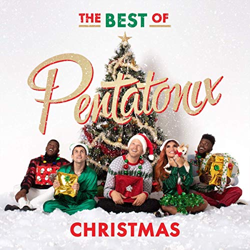 Pentatonix Christmas album cover with the group around a decorated tree.