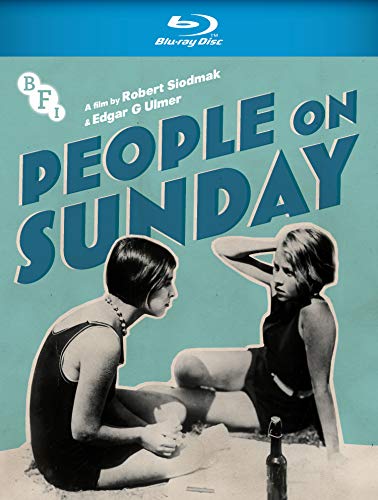 Blu-ray cover for "People On Sunday" featuring two women on a beach.