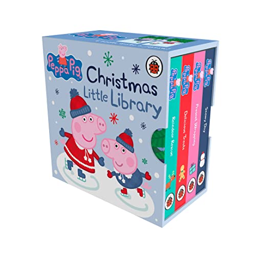 Peppa Pig Christmas Little Library book set with four small board books.