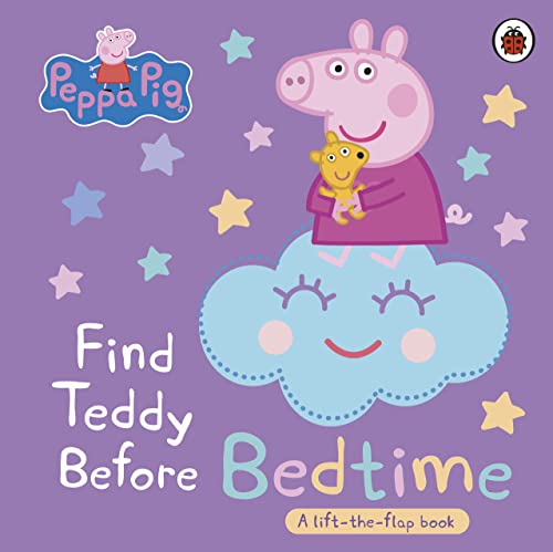 Peppa Pig book cover with Peppa, Teddy, and a smiling cloud.