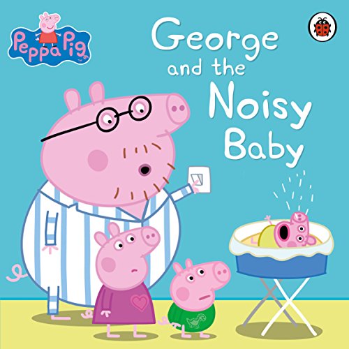 "Book cover featuring Peppa Pig characters with a crying baby in a crib."