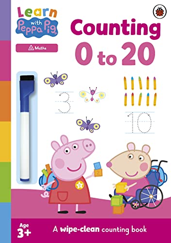 Peppa Pig counting activity book with wipe-clean marker and illustrations.