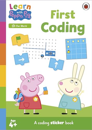 “Learn with Peppa” coding sticker book featuring Peppa Pig and friends.