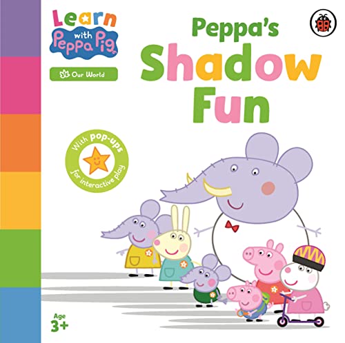 Book cover featuring Peppa Pig and family with a shadow theme.