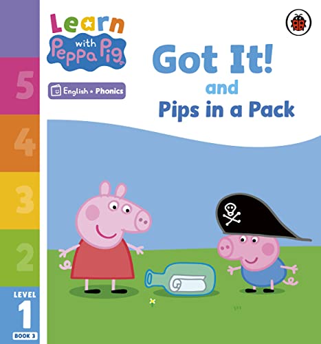 Peppa Pig phonics reader book cover with Peppa, George, and a bottle.
