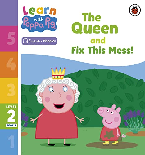 Book cover featuring Peppa Pig and the Queen in a garden scene.