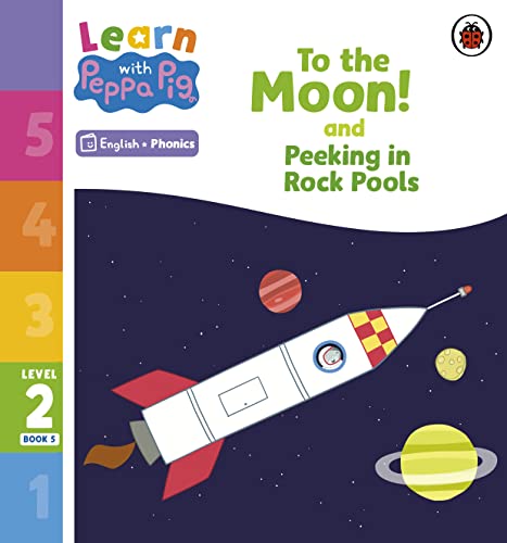 Peppa Pig phonics reader book cover with a rocket and planets.