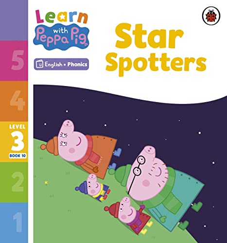Peppa Pig and family lying on a hill looking at the night sky.