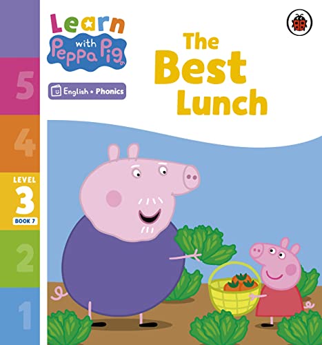 Peppa Pig phonics reader book cover featuring Peppa and George with vegetables.