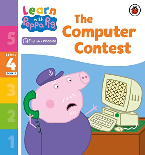 Peppa Pig book cover: Peppa and George with a computer and phone.
