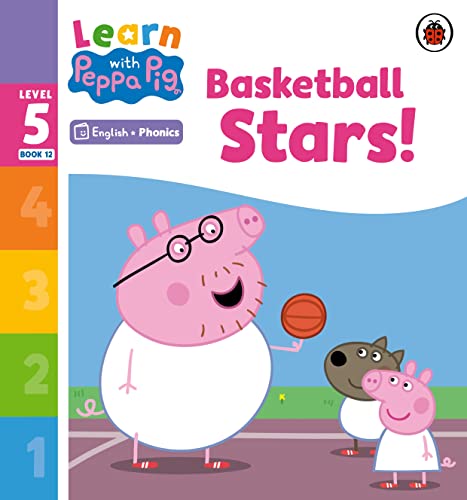 Children's phonics reader book featuring Peppa Pig characters playing basketball on the cover.