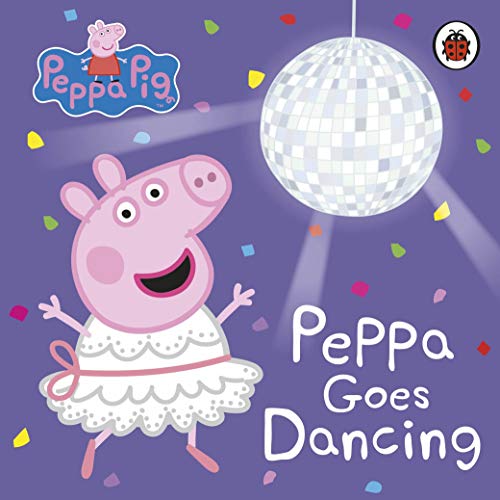 Peppa Pig in a tutu dances beneath a sparkly disco ball.