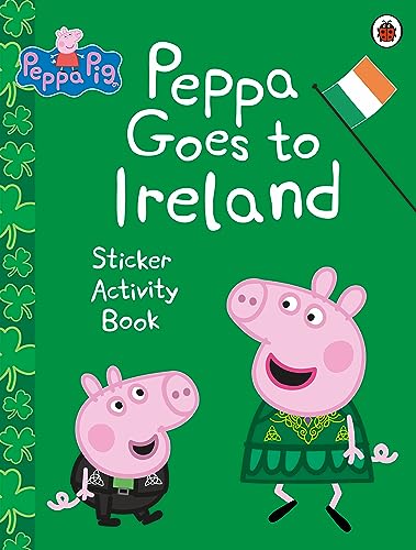 Peppa Pig sticker activity book cover featuring Peppa and family in Ireland.