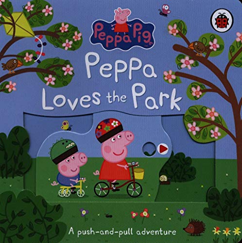 Peppa Pig book cover featuring Peppa, George, and a park scene.