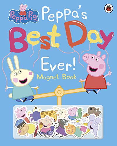 Peppa Pig and friends on a seesaw with magnetic play pieces.
