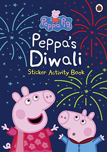 Peppa Pig Diwali sticker activity book cover with fireworks and characters.
