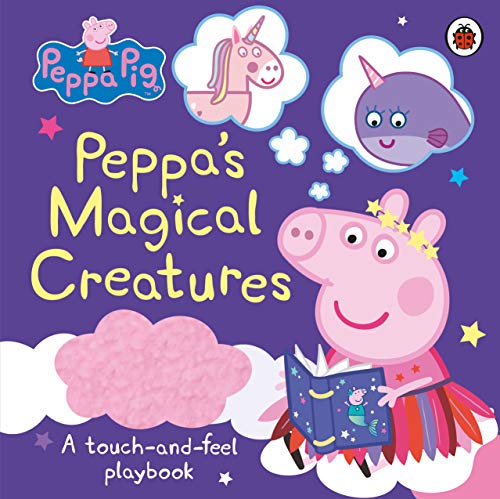 Peppa Pig book cover featuring Peppa and magical creatures, touch-and-feel.
