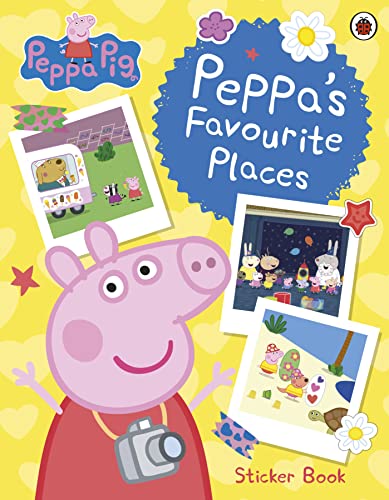 Peppa Pig sticker book cover with Peppa and illustrated scenes.