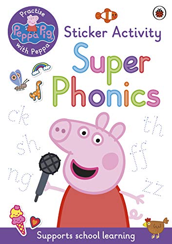 Peppa Pig sticker activity book focusing on phonics and early learning.