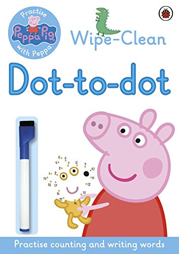 "Children's activity book cover featuring Peppa Pig and a dot-to-dot illustration."
