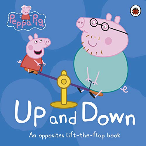 Peppa Pig and Daddy Pig on a seesaw, book cover illustration.