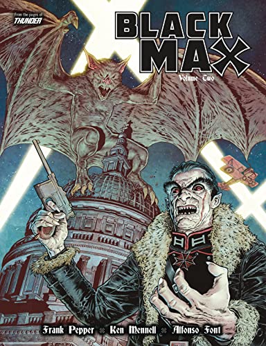 Comic book cover: Black Max, Volume Two, featuring a vampire and biplane.