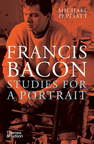 Book cover featuring a portrait of artist Francis Bacon in orange tones.