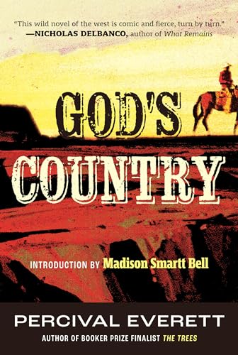 Book cover: “God’s Country” by Percival Everett, with cowboy silhouette.