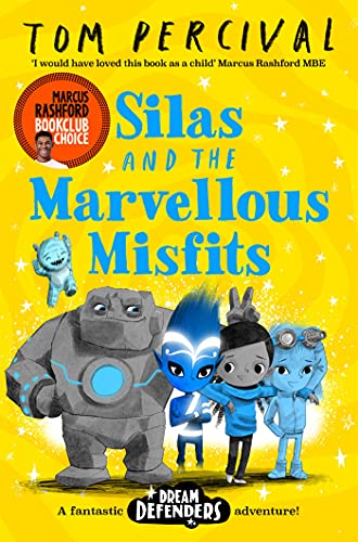 Book cover featuring illustrated children and fantastical creatures in blue and grey.