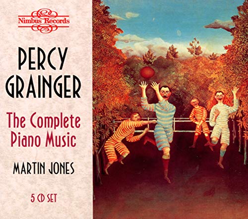 CD cover for Percy Grainger’s complete piano music, featuring a painting of cricketers.