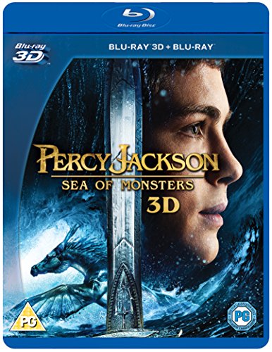 Percy Jackson: Sea of Monsters" Blu-ray cover with a young man's face.