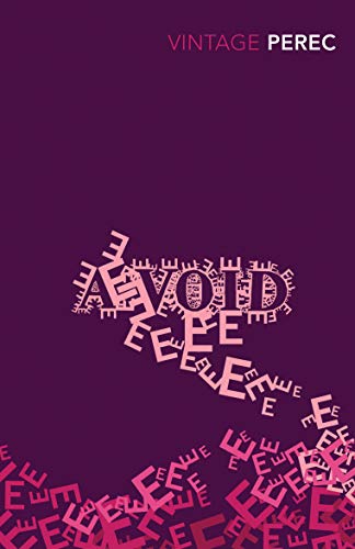 Book cover with the title A Void surrounded by scattered pink letter E characters.