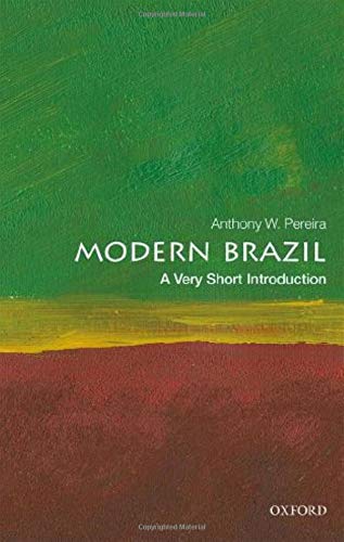 Book cover: "Modern Brazil" with green, yellow, and red abstract paint.