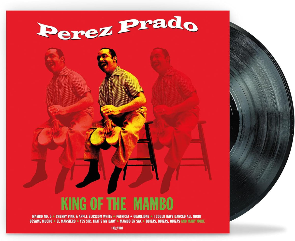 Perez Prado "King Of The Mambo" vinyl record cover with band portraits.